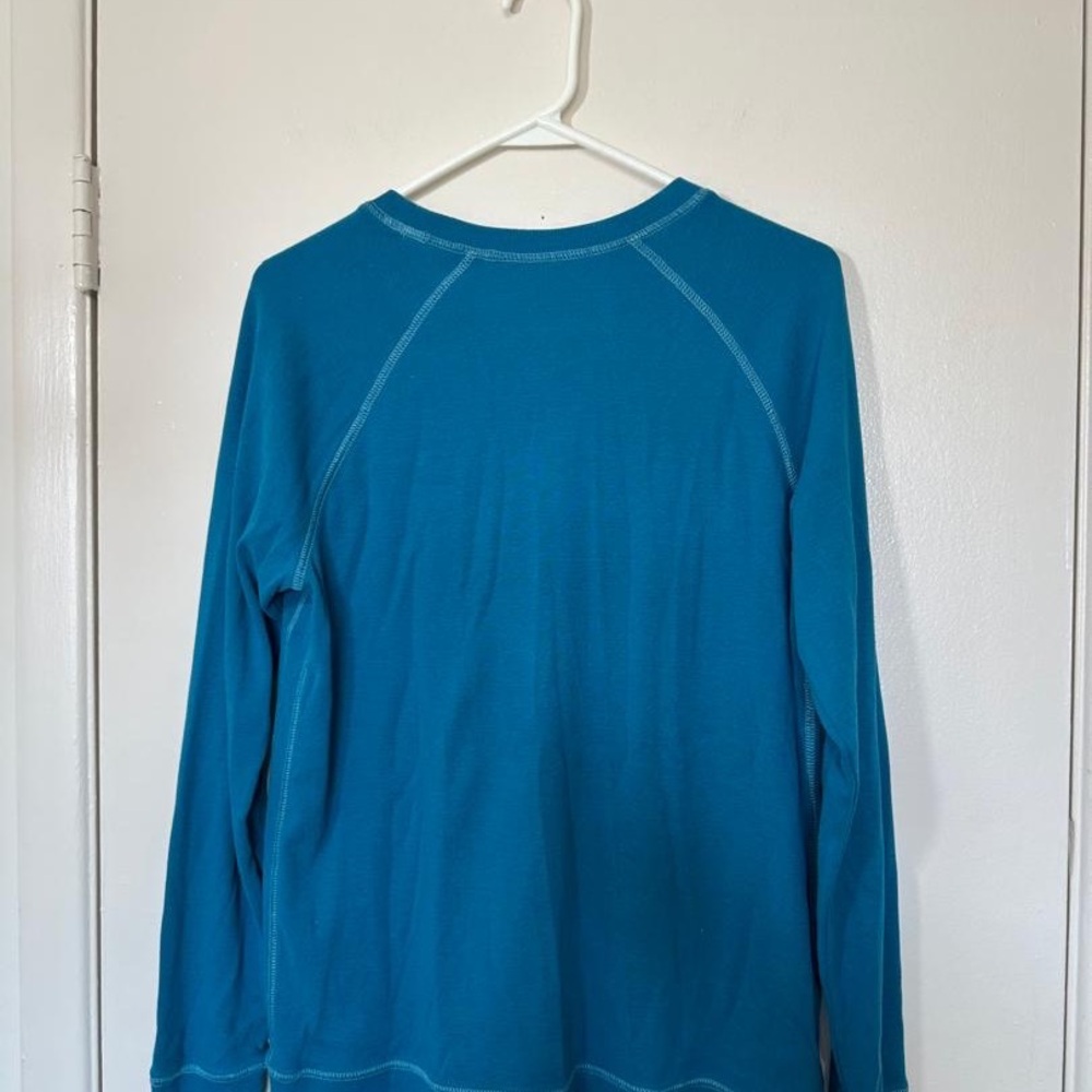 Eddie Bauer Teal Ribbed Crewneck Top